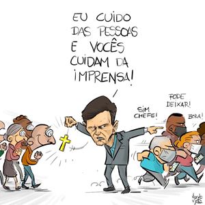 Charge de Nando Motta, músico, ator e ilustrador